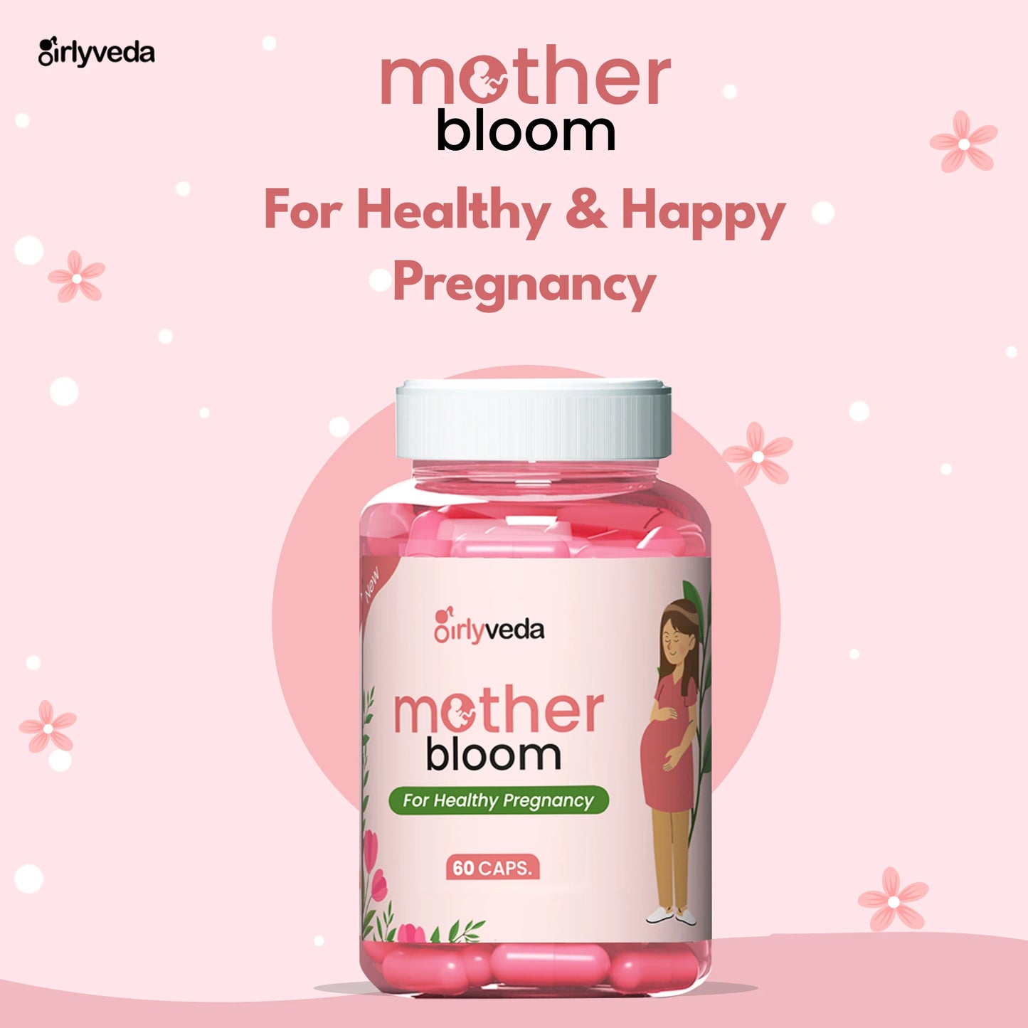 GirlyVeda Mother Bloom Capsules:  An Ayurvedic Blend of Herbs To Help Attain Healthy Pregnancy