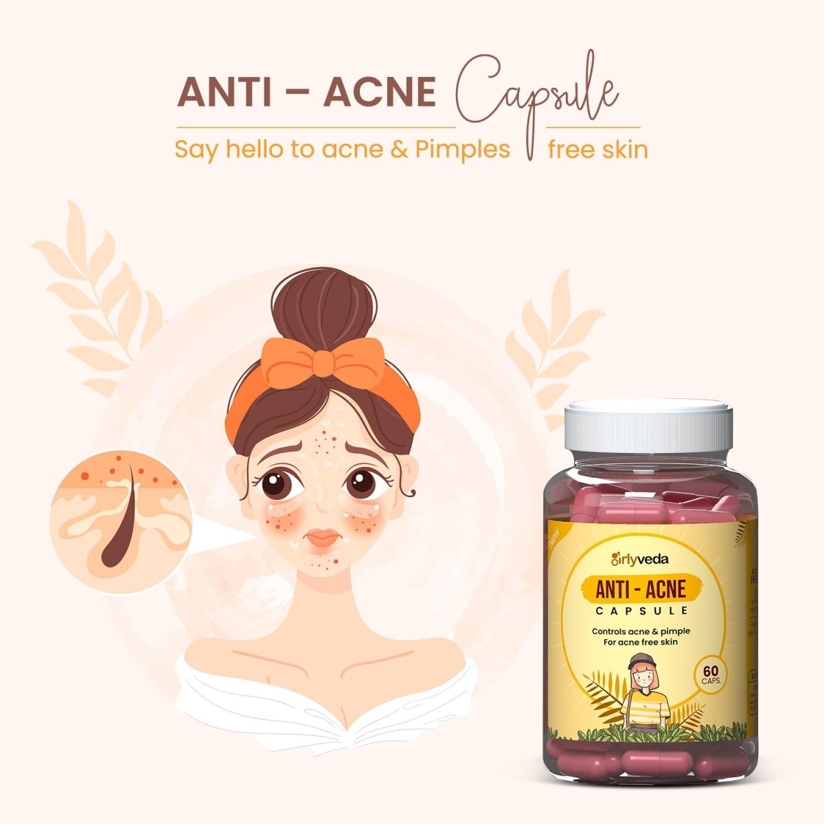 Girlyveda Anti-Acne: Natural Ayurvedic Acne Relief Capsules for Women
